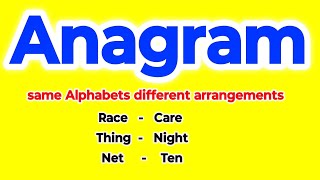 AnagramWhat is AnagramAnagram definition with example Anagram in English [upl. by Savdeep50]