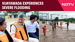 Andhra Rain News  Incessant Rainfall Causes Flooding In Vijayawada Over 100 Trains Cancelled [upl. by Arola]