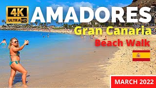 Gran Canaria Amadores Beach Walk Spain 4K  March 30 2022 Canary Islands Walking Tour [upl. by Uy796]