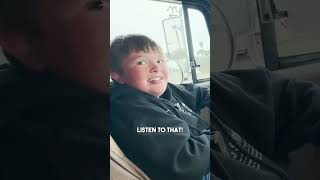 Kid drives us around in his Cabover international cabover trucking cat engine [upl. by Pettit]