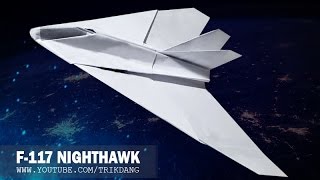 PAPER JET FIGHTER  How to make a paper airplane that FLIES  Nighthawk F117A [upl. by Yruam]