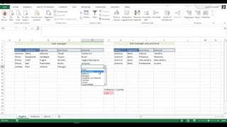 Menu a tendina in Excel dipendenti a cascata Comuni Regioni Province 2015 [upl. by Amsa]