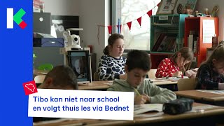 Tibo volgt thuis les via Bednet [upl. by Okika]