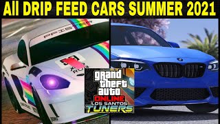 GTA 5 Summer 2021 DLC  ALL DRIP FEED CARS With Real LIfe Counterparts  GTA Tuners DLC UPDATE [upl. by Rosenwald]