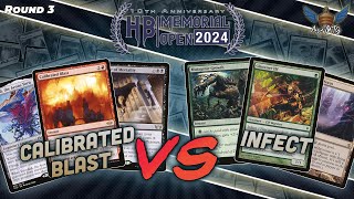 MTG Modern  Calibrated Blast vs Infect  Hunter Burton Memorial Open  Round 3 [upl. by Ikkin]