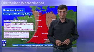 08092024 Unwetterinformation  Deutscher Wetterdienst DWD [upl. by Anirhtak]