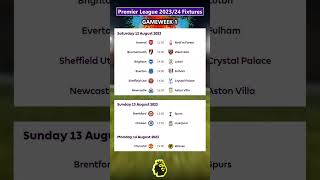 EPL Premier League Fixtures 2324 Today  Matchweek 1  Last Update 12 August 2023 [upl. by Notnert918]