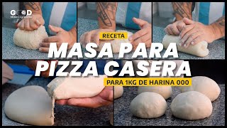 MASA de PIZZA CASERA Receta  Como hacer el AMASADO a MANO [upl. by Celia]