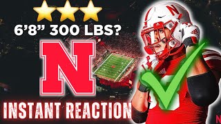 REACTION MAMMOTH Lineman COMMITS To Nebraska  Brian Tapu  Husker Football Recruiting [upl. by Gathard]