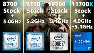 8700K vs 9700K vs 10700K vs 11700K  Performance Comparison 10 Games Stock and Overclocked [upl. by Nolyar]