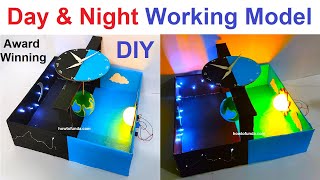 day and night working model science project  diy for science exhibition  in simple  howtofunda [upl. by Rasecoiluj]