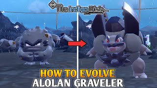 How To Evolve Alolan Graveler Into Alolan Golem In Pokemon Scarlet amp Violet  The Indigo Disk DLC [upl. by Ynnoj630]