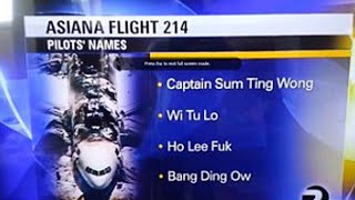 Asiana Flight 214 Fake Pilot Names Confirmed by NTSB [upl. by Barnett]