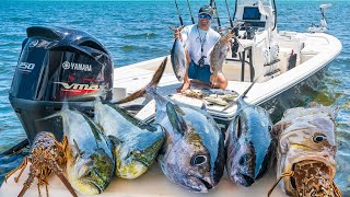 Epic Islamorada Fishing Frenzy  Lobster Mahi Mahi Tuna Grouper Catch Clean Cook [upl. by Broida225]