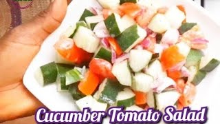 How to make Cucumber tomato salad with delicious Vinaigrette dressing recipe [upl. by Sukram]