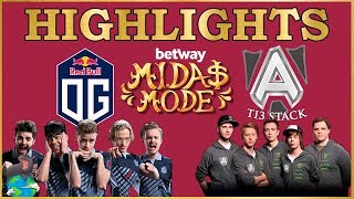 OG vs TI3 Alliance Highlights Betway Midas Mode 2 [upl. by Amyas]