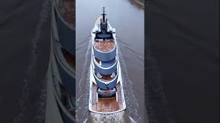 115metre Lürssen Yacht LADY JORGIA in Kiel Canal [upl. by Breger]