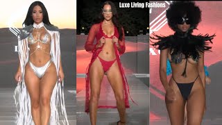 Beautiful Swimwear Models On The Runway  LUXE LIVING FASHIONS  Miami Swim Week 2024  4K Vertical [upl. by Neitsirk546]