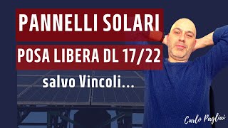 Pannelli solari e fotovoltaici installazione libera o quasi col DL 172022 [upl. by Rose909]