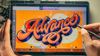 Digital Hand Lettering Timelapse  Advance [upl. by Biddick]