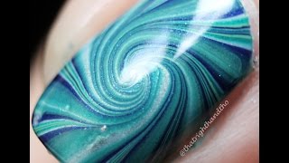 Swirl Watermarble Nails [upl. by Ebeohp794]