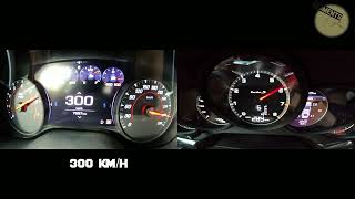 Porsche 911 Turbo S vs Chevrolet Camaro ZL1  acceleration and Vmax on German Autobahn [upl. by Chelsea884]