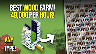 Minecraft All Trees Wood Farm Tutorial  In 50 Minutes  49000HR [upl. by Eilrebma]