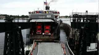 The SS Badger Leaves The Ludington Port Carrying The Budweiser Clydesdales [upl. by Issirk752]