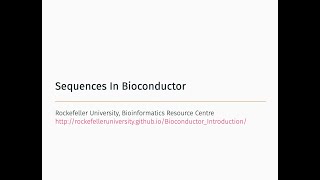 Sequences In Bioconductor [upl. by Namyl908]