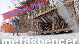 Building a Firewood Storage Shed from Pallets amp Upcycled Wood [upl. by Silden]