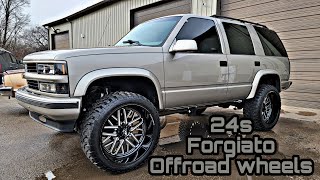 Color matched tahoe on 24 inch Forgiato offroad wheels [upl. by Asimaj]