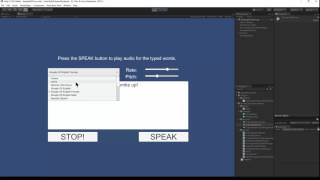 Unity Speech Synthesis in the Editor [upl. by Ahsetal]