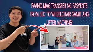 TRANSFERRING FROM BED TO WHEELCHAIR USING LIFTER MACHINE FOR PATIENT [upl. by Saks]