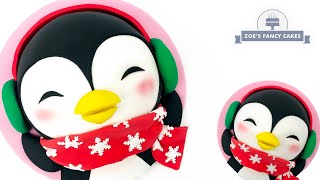 Christmas penguin cake tutorial fondant [upl. by Mulligan]