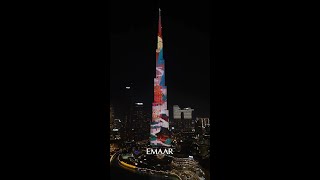 Burj Khalifa light show [upl. by Yrogerg]