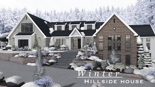 Bloxburg Winter Hillside House  speed build  part two  14mil [upl. by Socem]