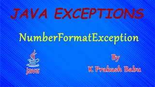 NumberFormatException  EXCEPTIONS LIST IN JAVA [upl. by Rubia155]