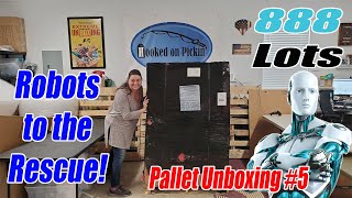 Pallet 5 888 Lots Unboxing  Robots to the Rescue What an amazing Pallet A Huge Score Reselling [upl. by Nywg]