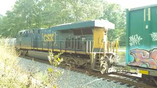 CSX M409 Struggles to climb the grade Southbound into Ashland with a single Lead [upl. by Israeli]