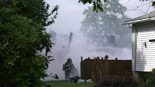 TRUMBAUERSVILLE BARN FIRE 7 2 23 4K [upl. by Nomelc231]