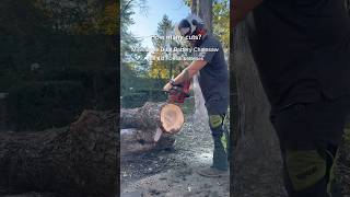 Run time test for the Milwaukee Dual Battery Chainsaw w 80 FORGE batteries chainsaw milwaukee [upl. by Alleinad]