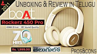 Boat Rockerz 450 Pro Review in Telugu Best Bass Headset below2K Boat rockerz 450 pro telugu review [upl. by Ellehctim765]