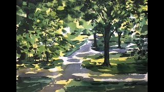 mal træer skov akvarel maleri hurtig gengivelse Paint trees forest watercolor painting [upl. by Laucsap]