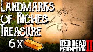 RDR2 Landmarks of Riches Treasure  EASY 6x Gold Bars 3000 Map Locations and Full Guide [upl. by Suirtemid732]