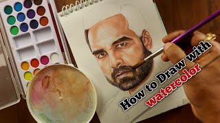 Watercolor Painting Tutorial for beginners  How to Draw portrait by using Watercolor in Hindi [upl. by Bixby]