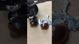 Casting Melting Aluminum into Shell Perfect Restore shorts viralvideo reels [upl. by Ahsenroc]