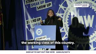 FULL SPEECH AOC at GOTV Rally with UAW in Detroit MI [upl. by Belia958]