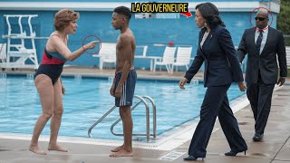 Une femme blanche demande à un ado noir de quitter la piscine sa mère gouverneure apparaît [upl. by Madlin]