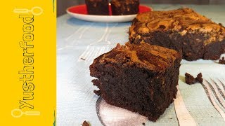 Brownies de Cacao y Crema de ManíCacahuete Cocoa Brownies and Peanut Butter [upl. by Delp442]