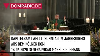 Katholischer Gottesdienst live aus dem Kölner Dom am 14062020 mit Generalvikar Markus Hofmann [upl. by Champ]